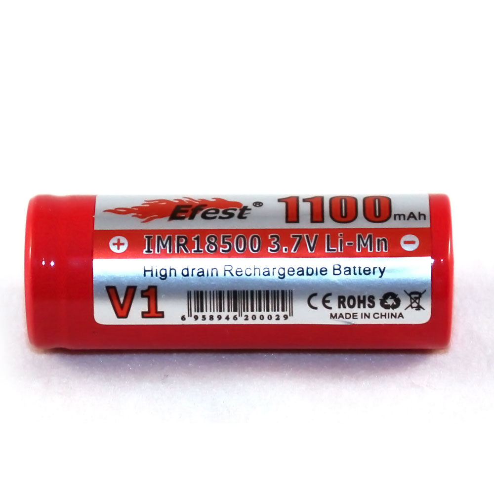 Efest IMR 18500 Flat Top 1100mAh Li-Mn Rechargeable Battery - Vape It Now