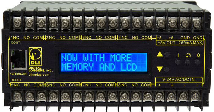 8x Channel ADC Scripting HTTPS AutoPing WiFi Digital Loggers DIN-4 SSL Web Controlled DIN Relay 