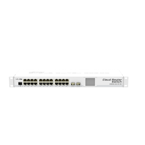 MikroTik 24 Port, Two SFP+ 10G ports, Cloud Router Switch 1U RM enclosure,  CRS226-24G-2S+RM - WLANMall