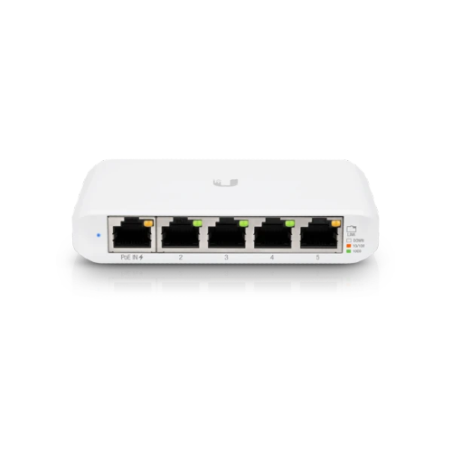 Ubiquiti Networks, UniFi, 5 1GB Ports, 1 802.3af, 802.3at PoE Port with 5V,  1A USB Type C Power Adapter, USW-Flex-Mini - WLANMall