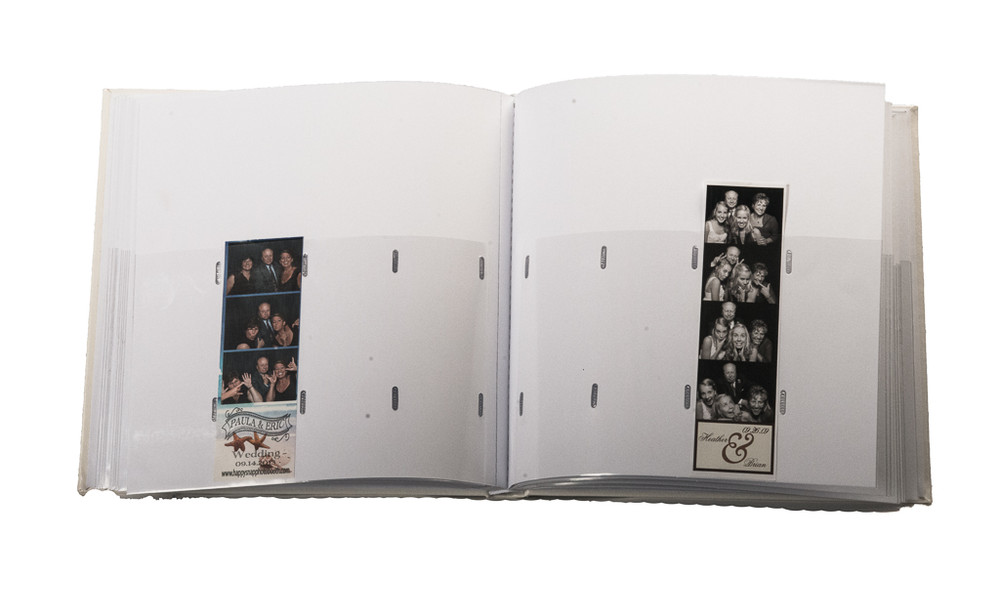 Photo Booth Album White Cover Scrapbook Slide in Pictures 40 White Pages 2x6