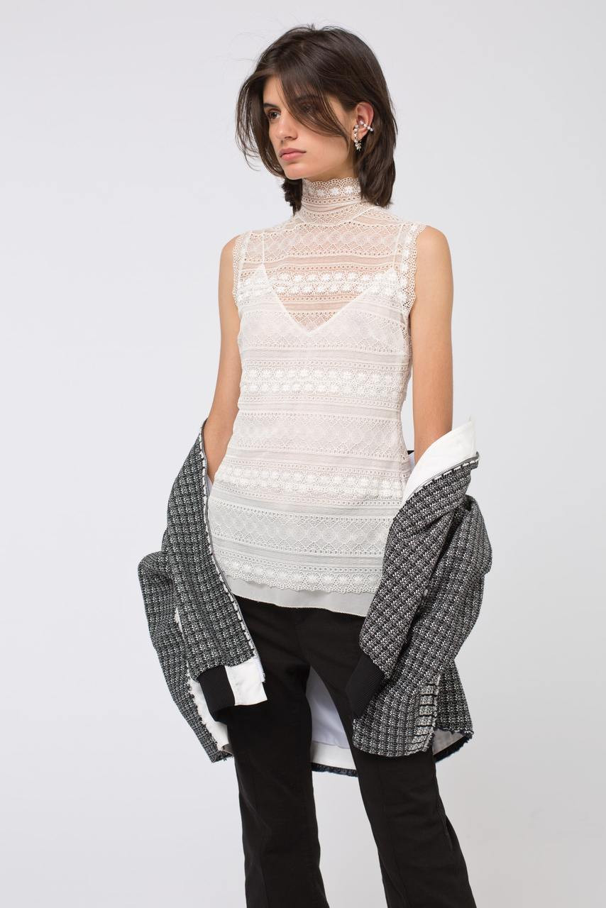 lace turtleneck shirt