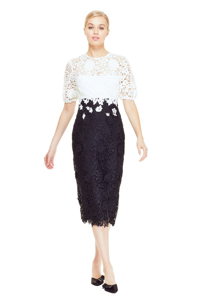 lace sheath midi dress