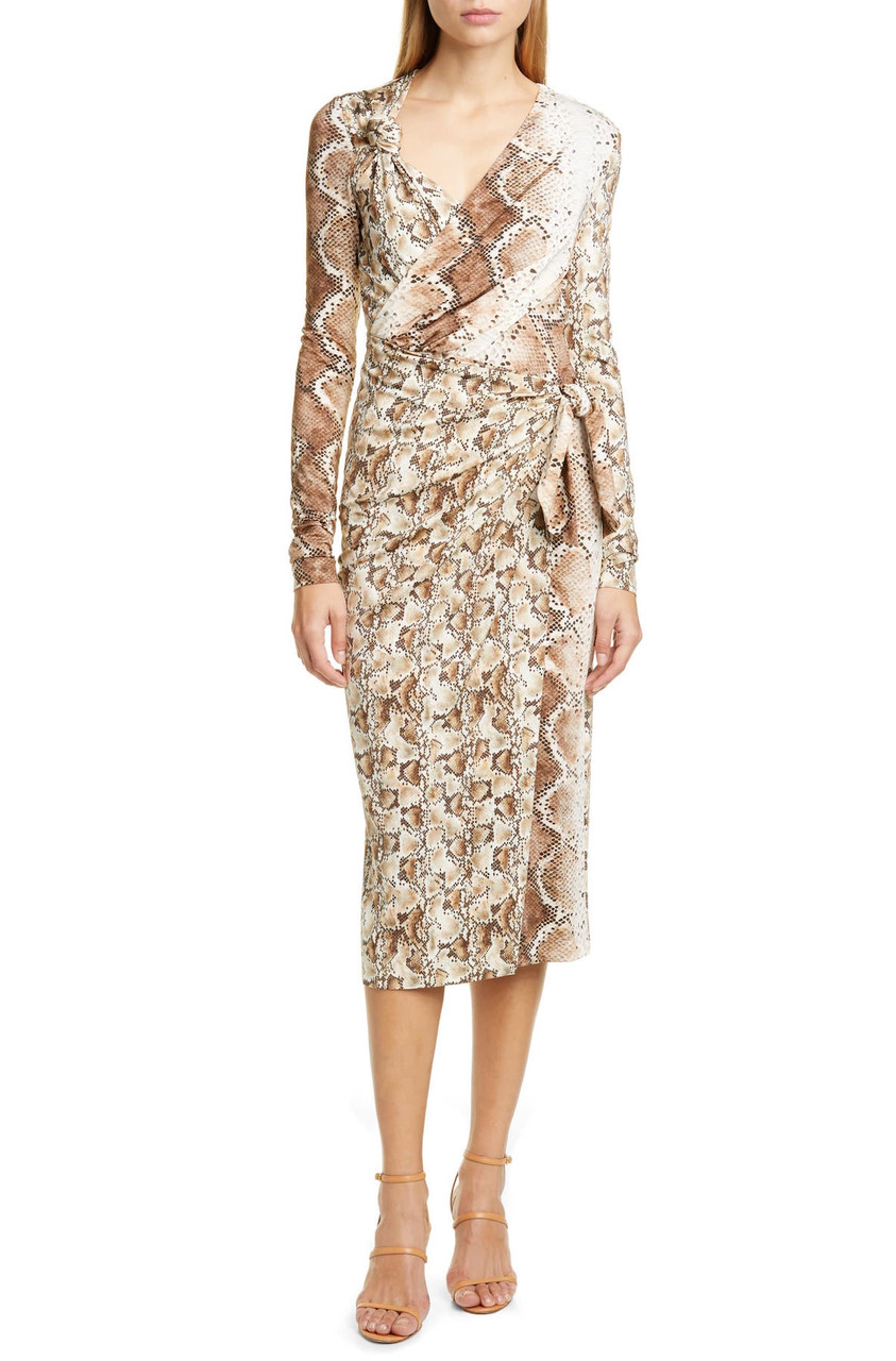 snakeskin dress midi