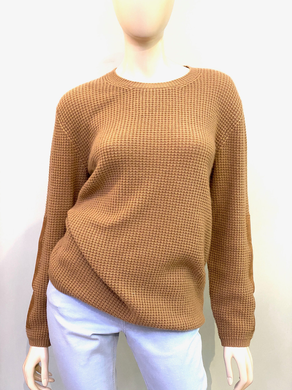Patch cashmere sweater clearance