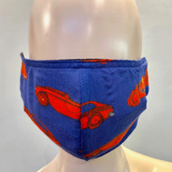 Car Printed Face Mask - Blue/Red