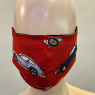 Car Printed Face Mask - Red/Multi
