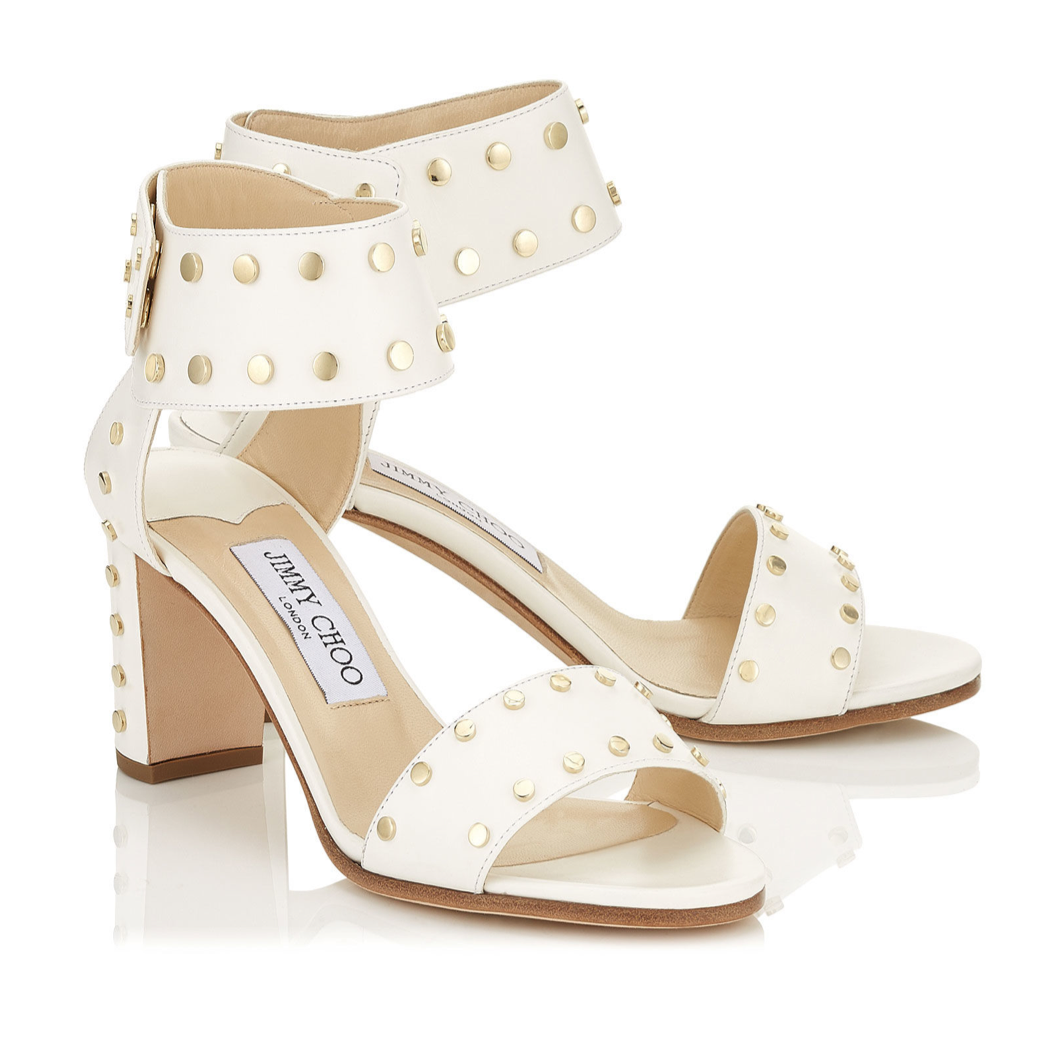 Jimmy Choo Veto Chalk Leather Sandal 