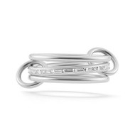 Spinelli Kilcollin Hume White Gold 3 Link Ring, Size 6.5