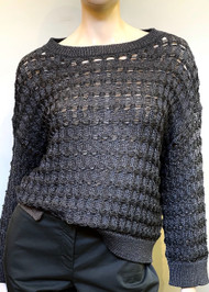 Fabiana Filippi Woven Braid Stitch Cotton Sweater in Fern
