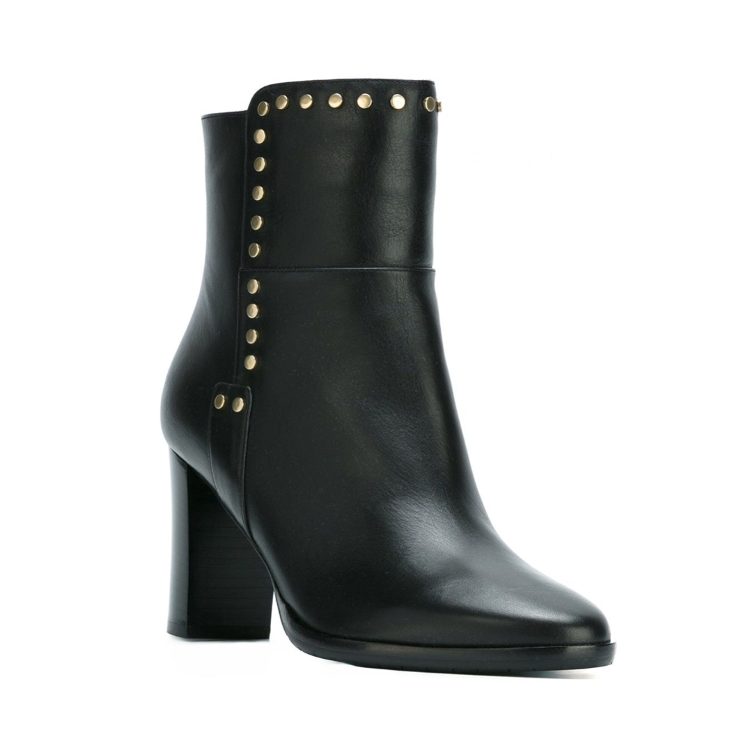 black studded booties