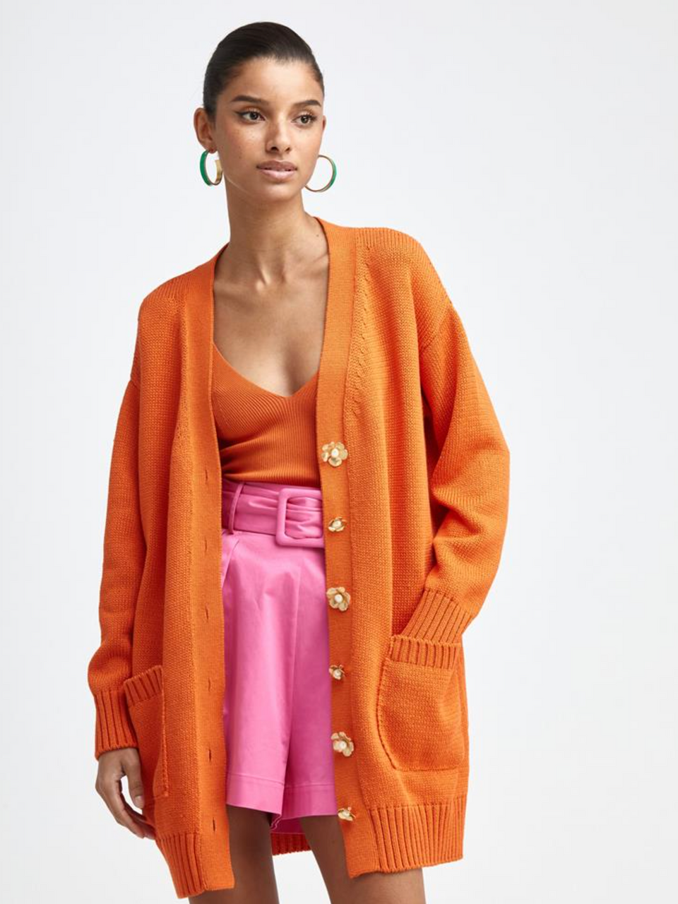 bell sleeve knit cardigan