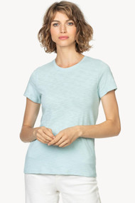 Lilla | P Back Seam Short Sleeve Tee in Steel Blue, Size Large