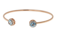 Selim Mouzannar Beirut Bracelet in 18K Pink Gold Set with Diamonds and Aquamarines