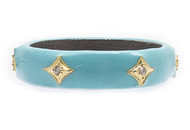 *PRE-ORDER* Armenta 18K Yellow Gold and Sterling Silver Turquoise Enamel Crivelli Wide Stack Band Ring