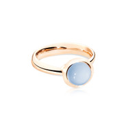 *PRE-ORDER* Tamara Comolli 18K Rose Gold Small Bouton Blue Chalcedony Ring