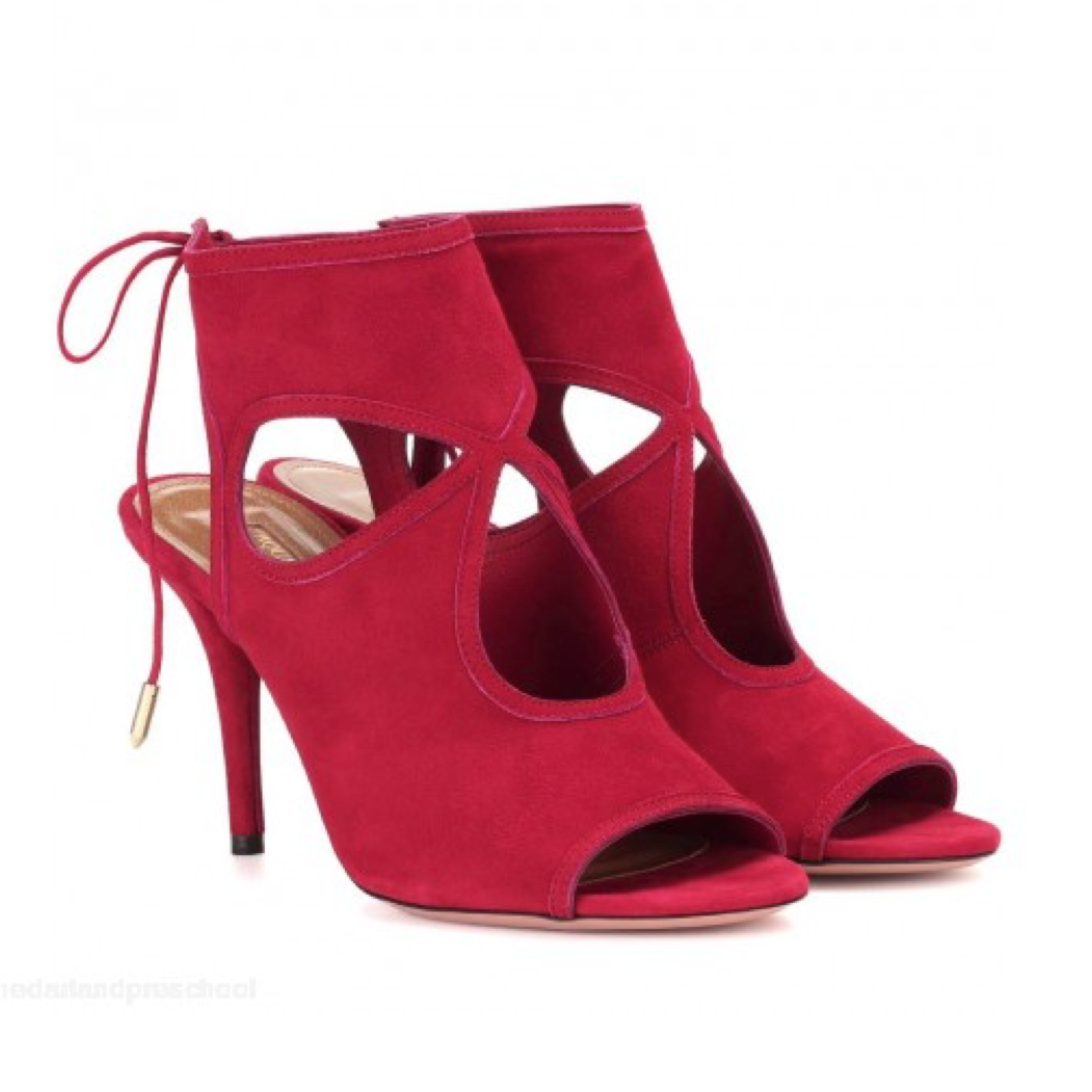 red aquazzura heels