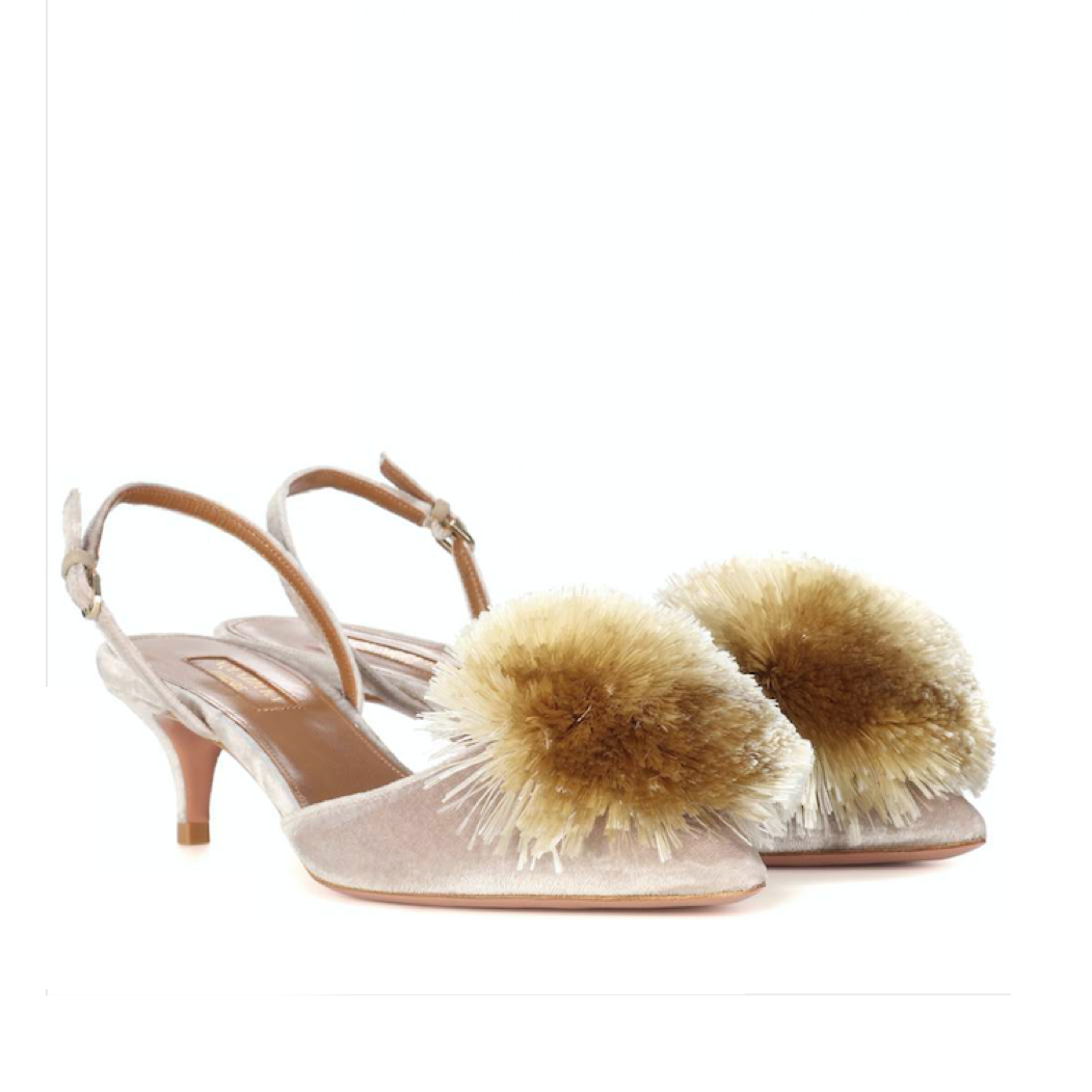 aquazzura powder puff slingback