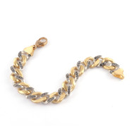 Sylva & Cie. 18K Yellow Gold and Platinite Link Diamond Bracelet