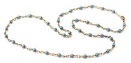 Sylva & Cie. 18K Yellow Gold Turquoise and Diamond Bead Necklace
