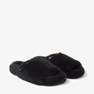 Jimmy Choo Acinda Shearling Embellished Slippers in Black