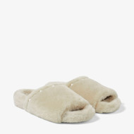 Jimmy Choo Acinda Shearling Embellished Slippers in Natural