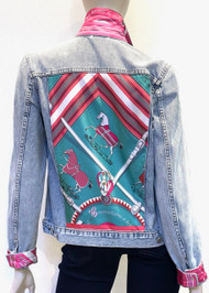 Designer Embellished Denim Jacket - Horse Show, Medium