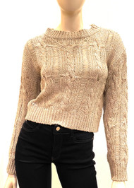 Fabiana Filippi Cotton and Linen Sweater in Feather/Acorn