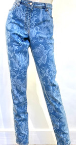 Etro Skinny Floral Print Denim Jeans
