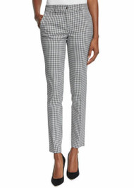 Michael Kors Samantha Gingham Cotton Trousers in Black/White, Size 10