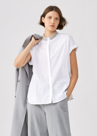 Fabiana Filippi Organic Cotton Cap Sleeve Shirt in White, Size 44