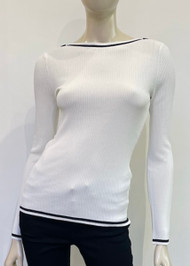 Max Mara Dandy Ribbed Knit Sweater in White