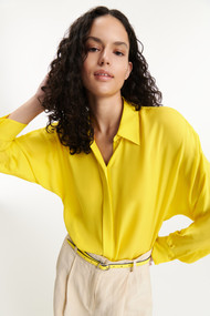 Dorothee Schumacher Sophisticated Statement Blouse in Lemon Yellow, Size 1