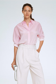 Dorothee Schumacher Colorful Volumes Blouse in Rising Rose, Size 3
