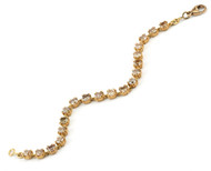 *TRUNK SHOW* Sylva & Cie. 18K Yellow Gold Brown Cushion Diamond Tennis Bracelet, 7.5"