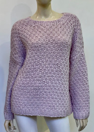SMINFINITY Handknit Moss Stitch Sweater in Blush