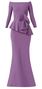 Chiara Boni La Petite Robe Shaiel Long Gown in Violet (Size 46)