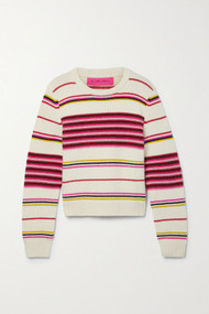The Elder Statesman Reverse Stripe Crewneck Sweater