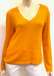 Fabiana Filippi Cashmere V-Neck Sweater in Orange