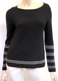 Fabiana Filippi Metallic Embellished Knit Sweater in Black