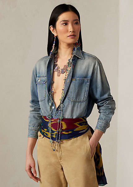Ralph Lauren Tamia Cotton-Linen Denim 