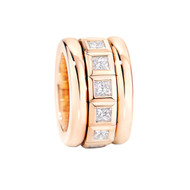 Tamara Comolli 18K Rose Gold Curriculum Vitae Ring with White Diamonds, Size 58
