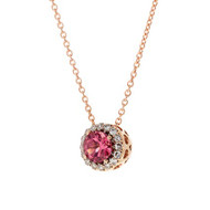 *PRE-ORDER* Selim Mouzannar Beirut 18K Pink Gold Tourmaline Pendant with Diamonds (7.5mm)