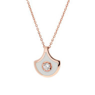 *PRE-ORDER* Selim Mouzannar Fish For Love 18K Pink Gold Ivory Enamel Diamond Pendant Necklace (10mm)