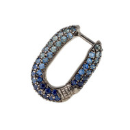 *PRE-ORDER* Selim Mouzannar Link Sterling Silver Earring (Single) with Blue Sapphires (20mm)