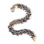 *EXCLUSIVE EVENT* Sylva & Cie. 18K Yellow Gold and Sterling Silver Small Link Bracelet with Diamonds
