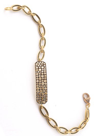 *EXCLUSIVE EVENT* Sylva & Cie. 18K Yellow Gold Argyle Diamond Baby Ten Table Bracelet, 8 1/4"