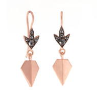 *EXCLUSIVE EVENT* Sylva & Cie. 14K Rose Gold Black Rose Cut Diamond Spike Earrings