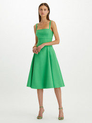 Oscar de la Renta Sleeveless Seam Detail Dress in Apple (Size 6)