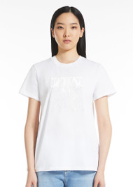 Max Mara Park Cotton Jersey Monogram T-Shirt in White